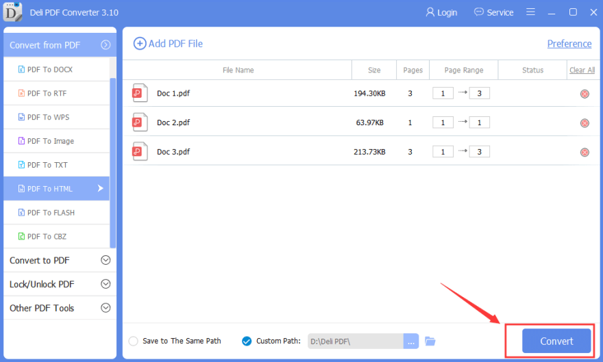 Convert HTML File